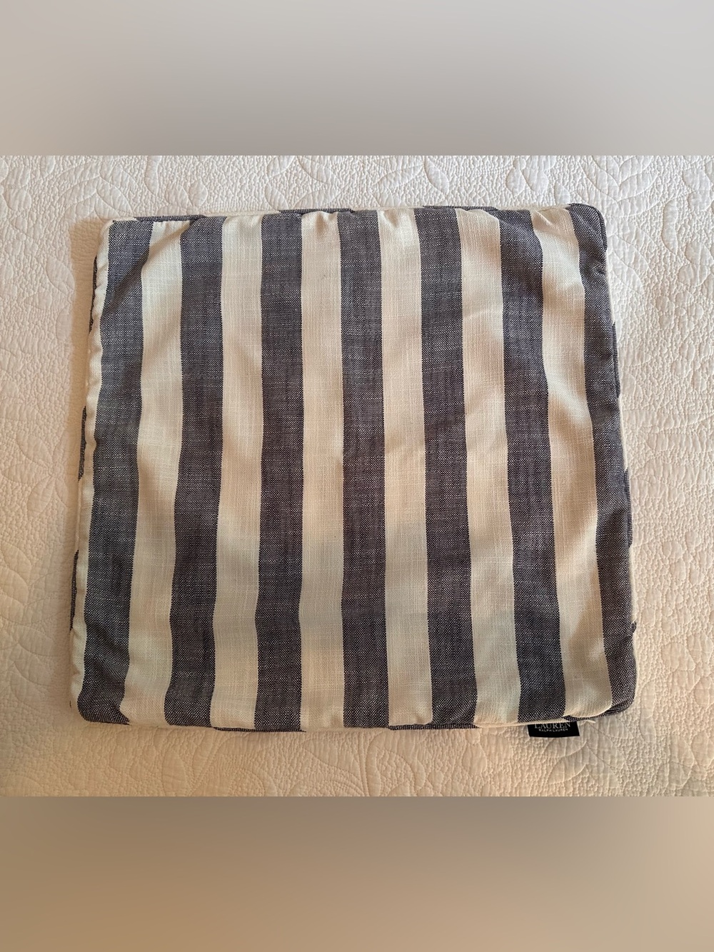 Lauren Ralph Lauren Blue and White Striped Cotton Pillow Covers. 20x20